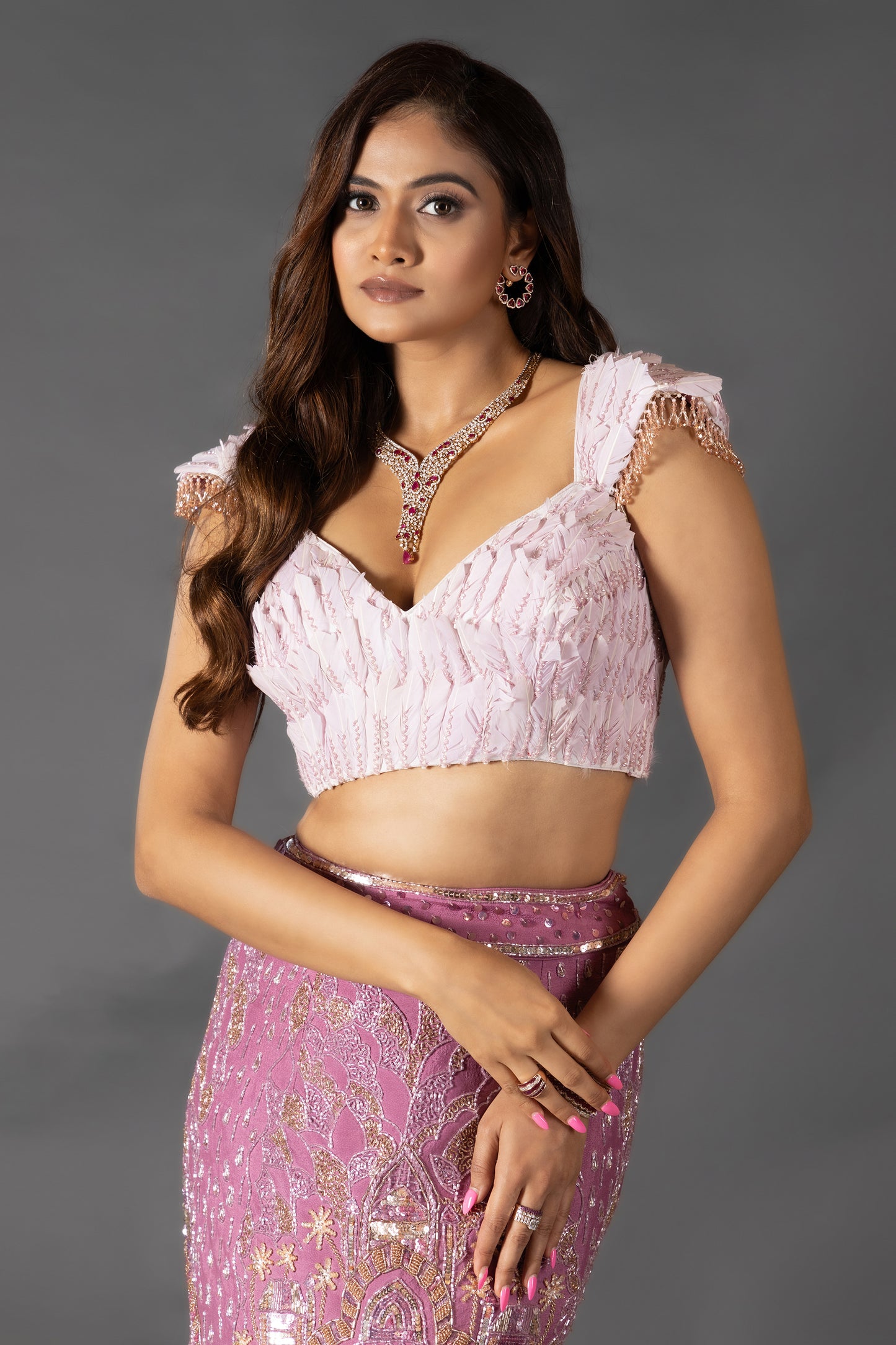 Ombre Mauve Pink Lehenga Set