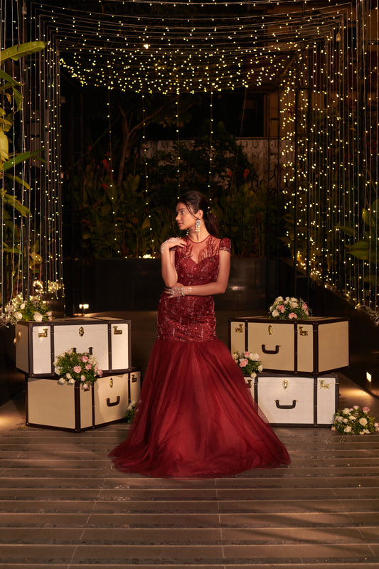 Royal Maroon Gown