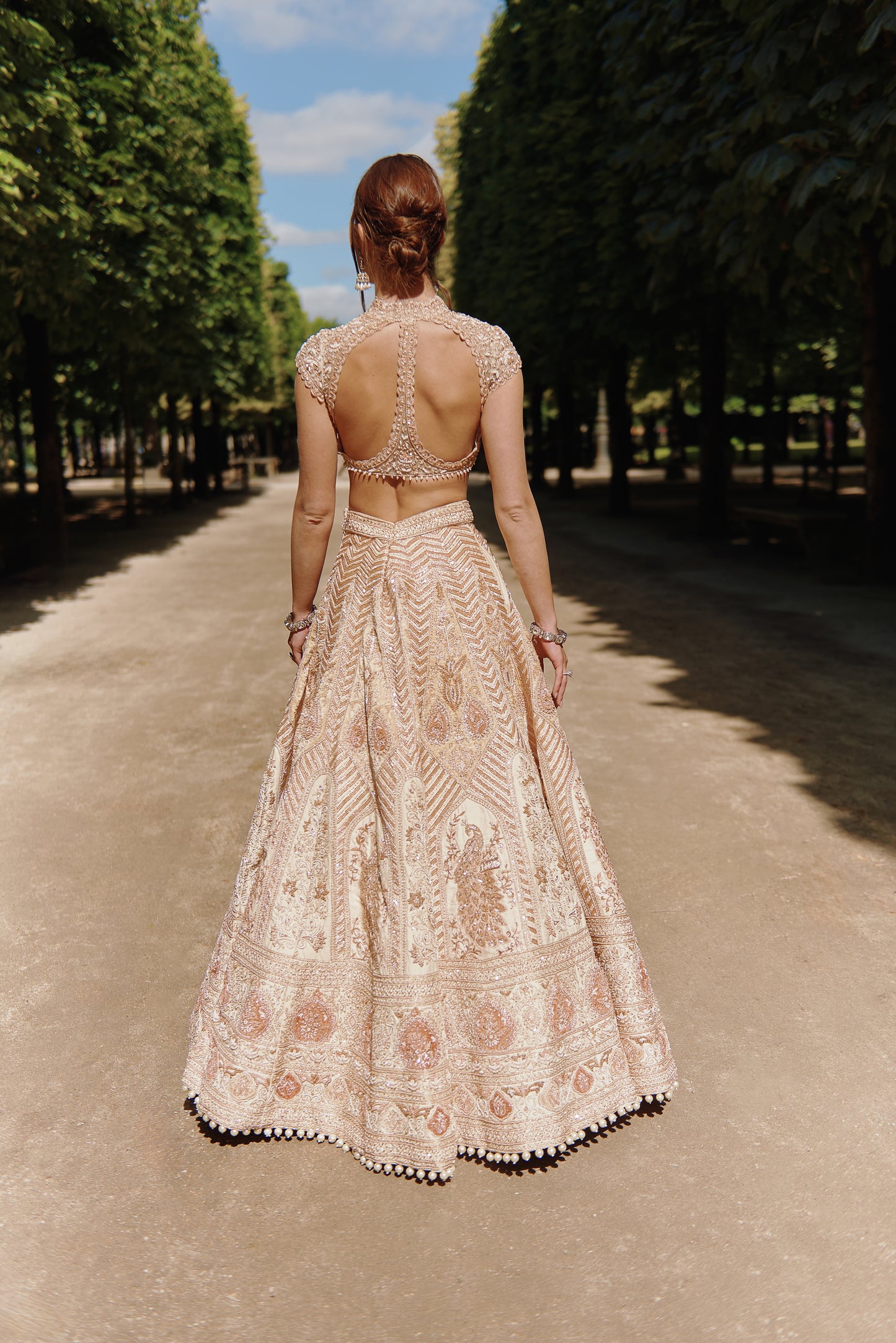 Ivory and Rust Lehenga Set