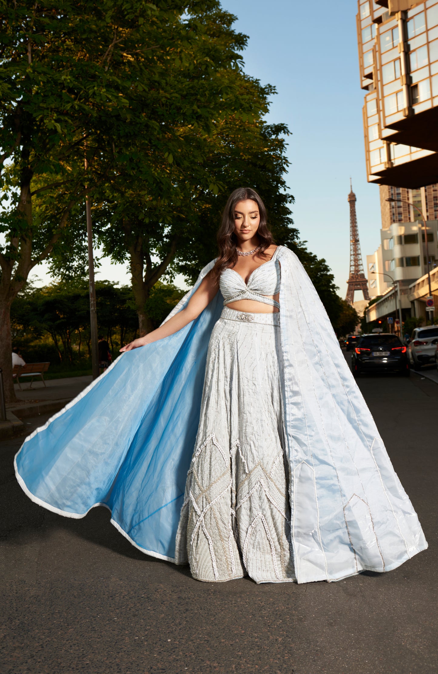 Ice Blue lehenga set