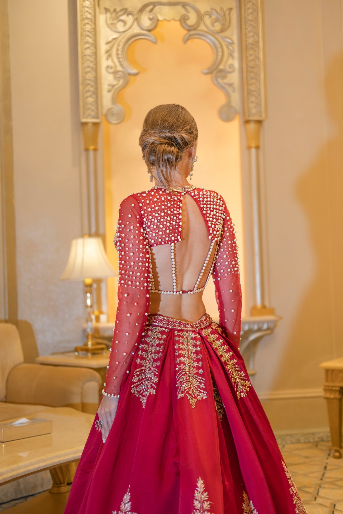 Rubeus Red Lehenga Set