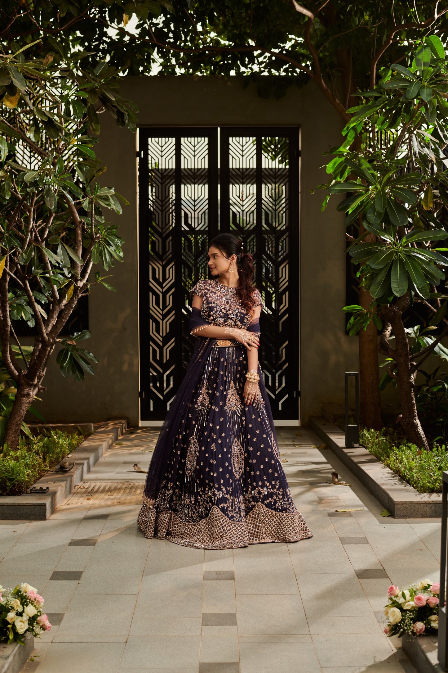 Midnight Pearl Lehenga Set