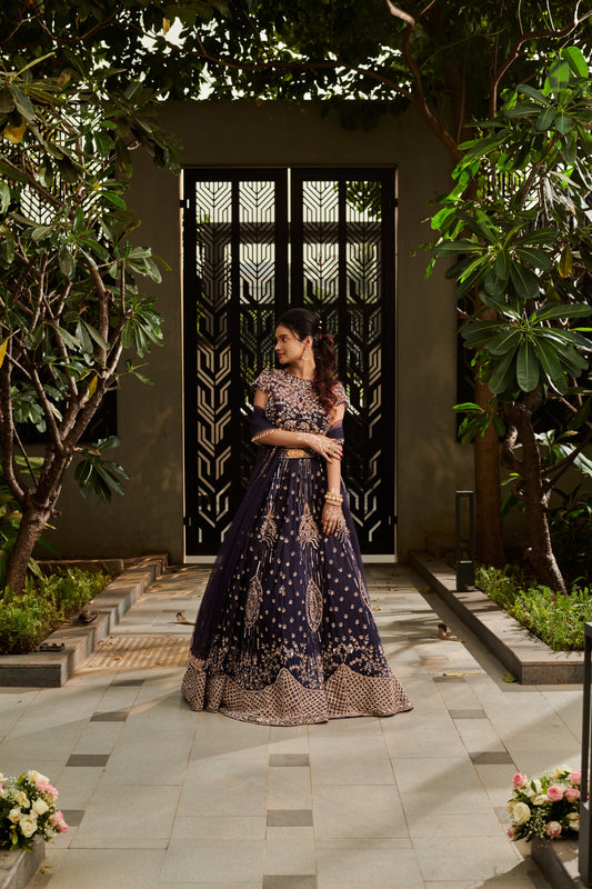 Midnight Pearl Lehenga Set