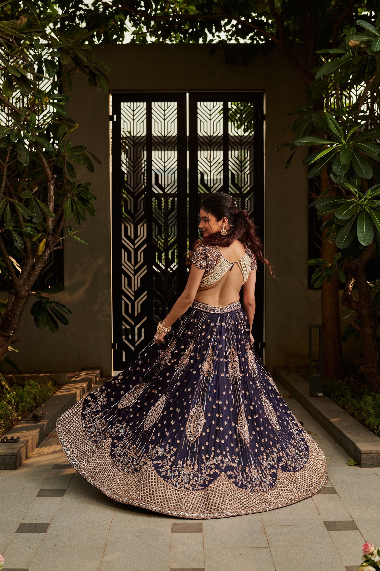 Midnight Pearl Lehenga Set