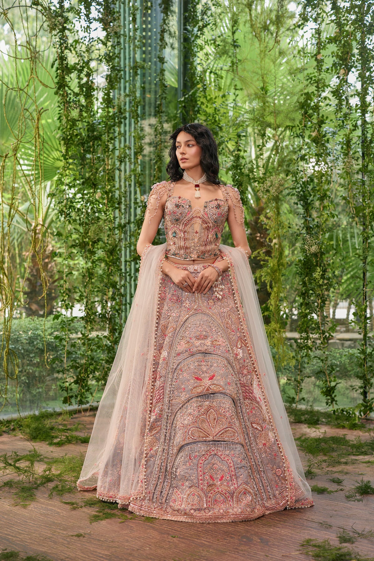 Rajsi Mayura - The Enchanted Grey lehenga