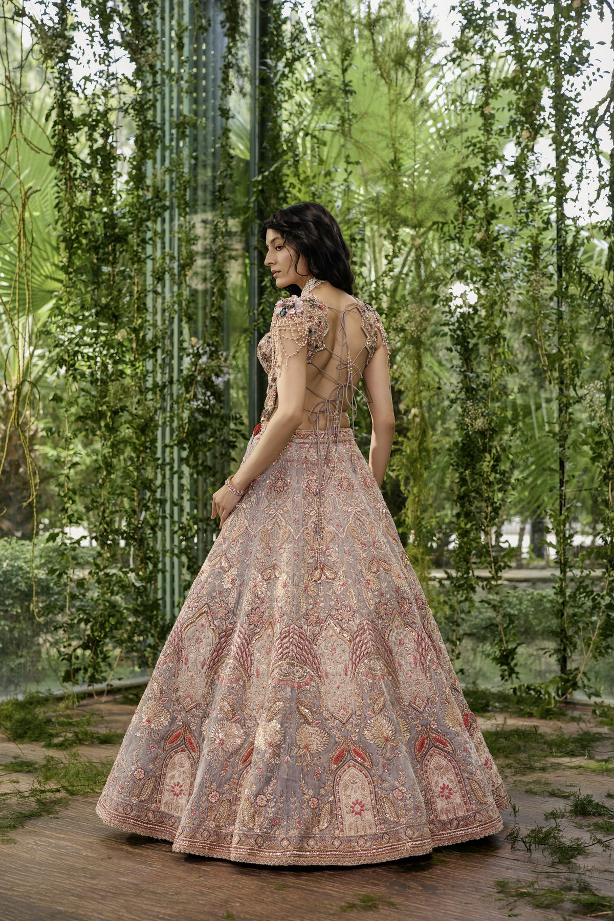 Rajsi Mayura - The Enchanted Grey lehenga