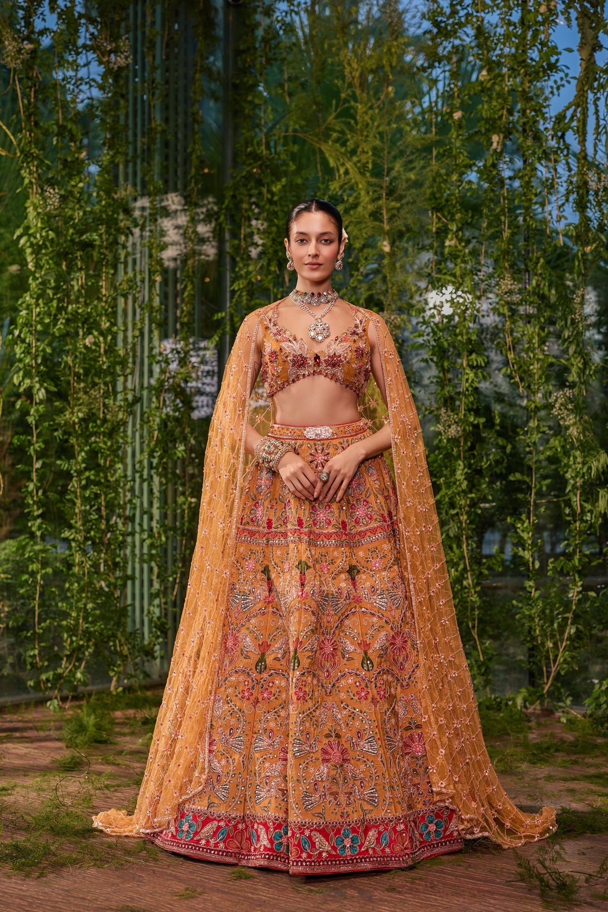 Pakshi Jaal - The living tapestry lehenga