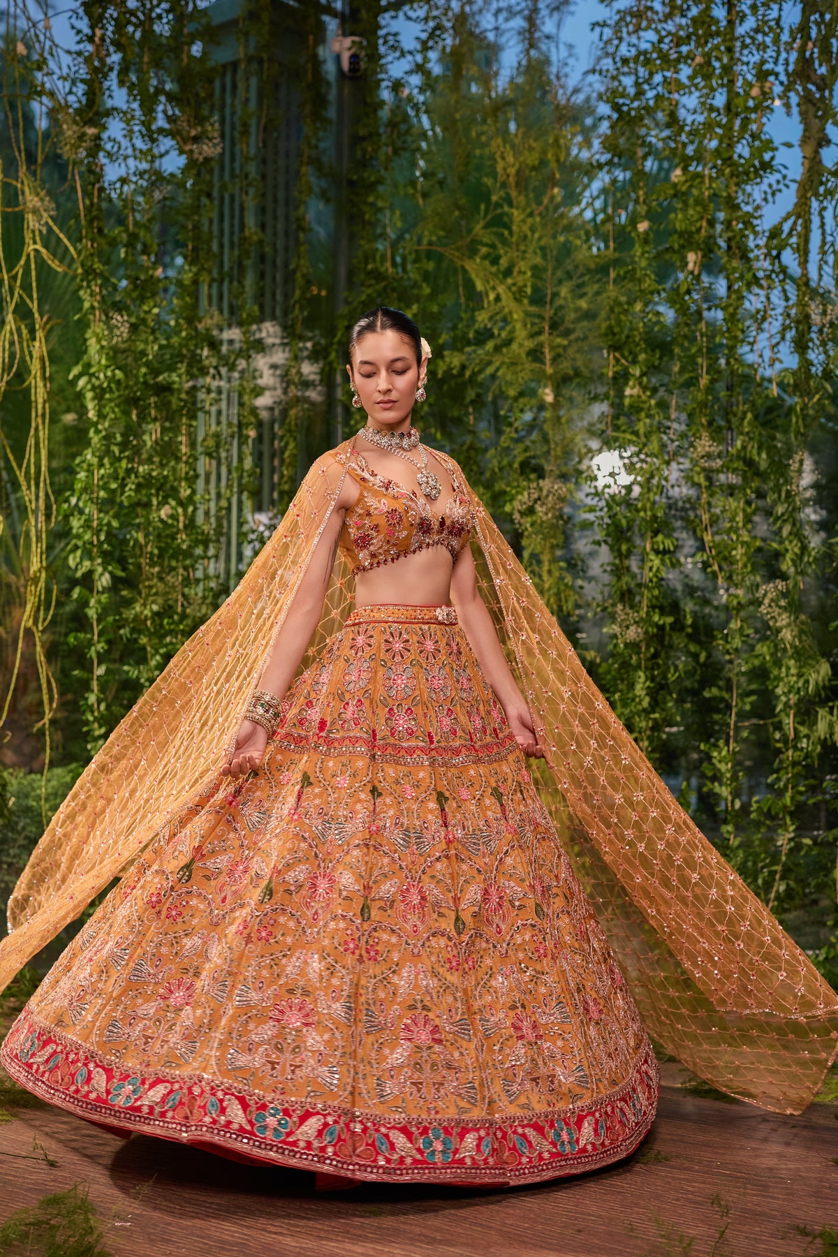 Pakshi Jaal - The living tapestry lehenga