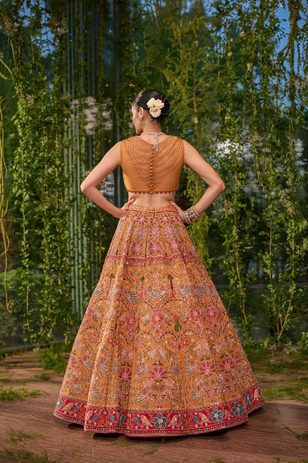 Pakshi Jaal - The living tapestry lehenga