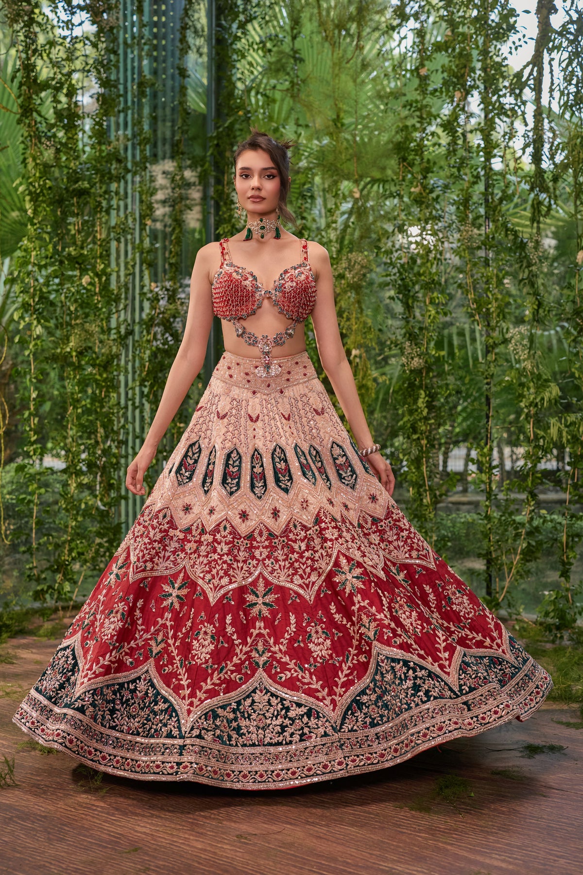 Rangrekha  -The Peacock Palette Lehenga