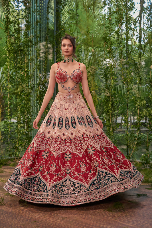 Rangrekha  -The Peacock Palette Lehenga