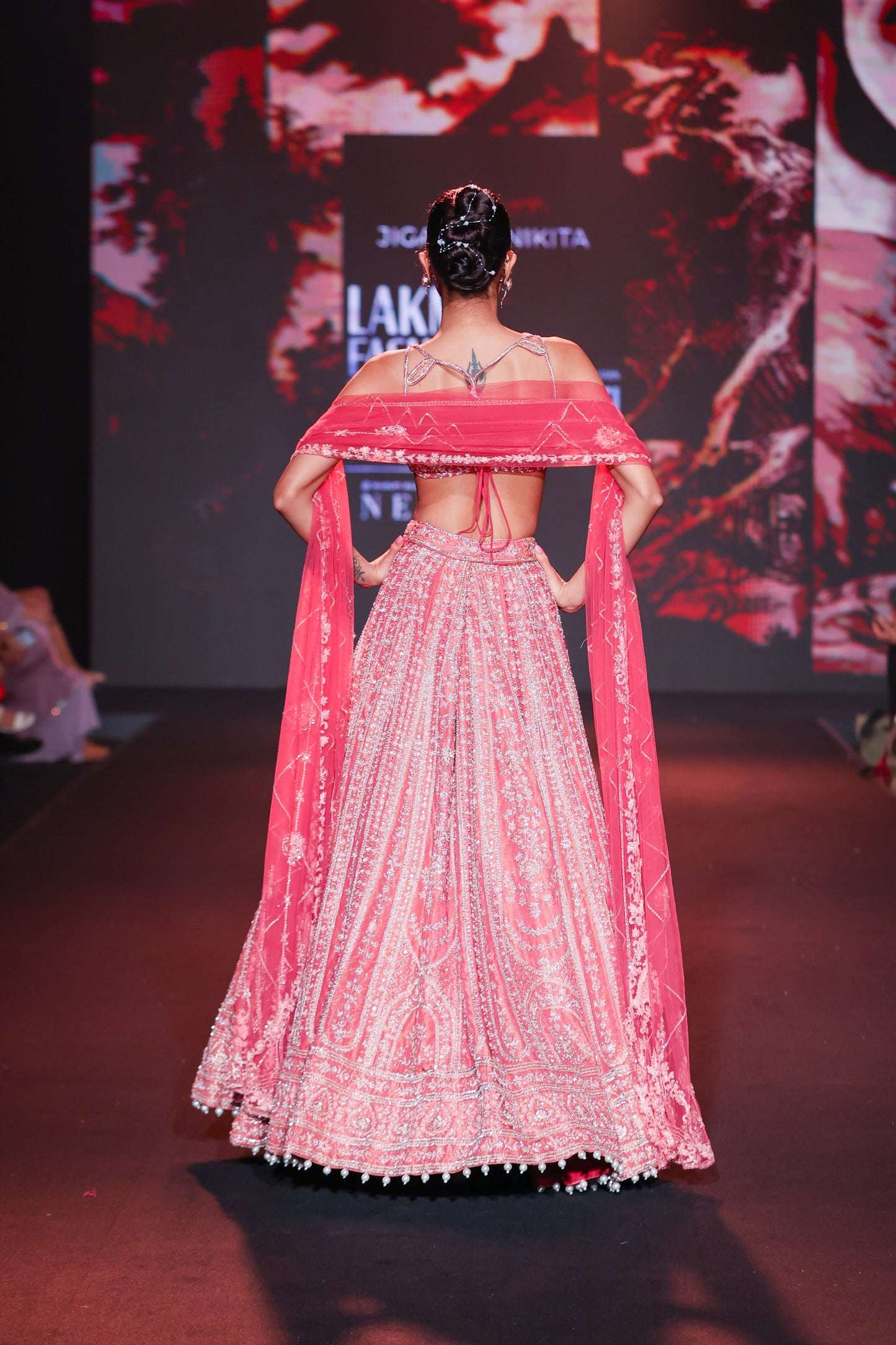 Coral Shimmer Lehenga Set