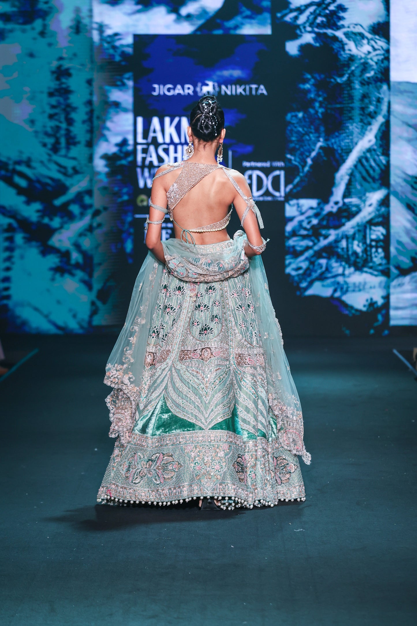 Lotus Teal Lehenga Set