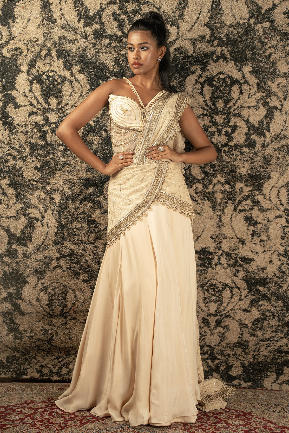 Pre-draped Saree with Blouse