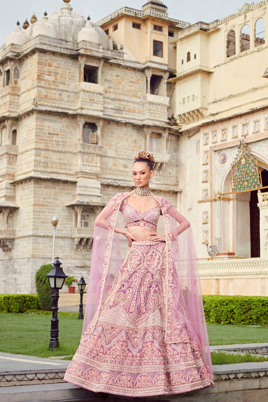 Pastel Lavender Bridal Lehenga