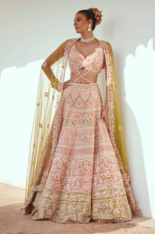 Light Rust Bridal Lehenga