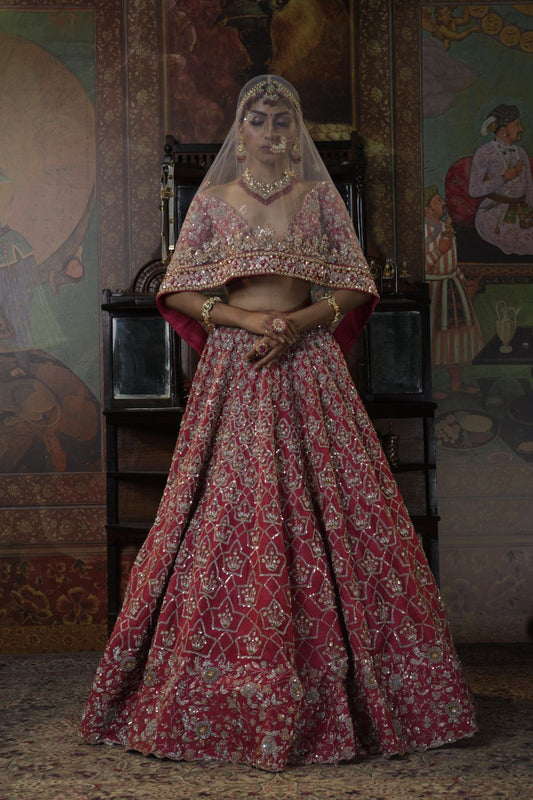 Pink Red Lehenga