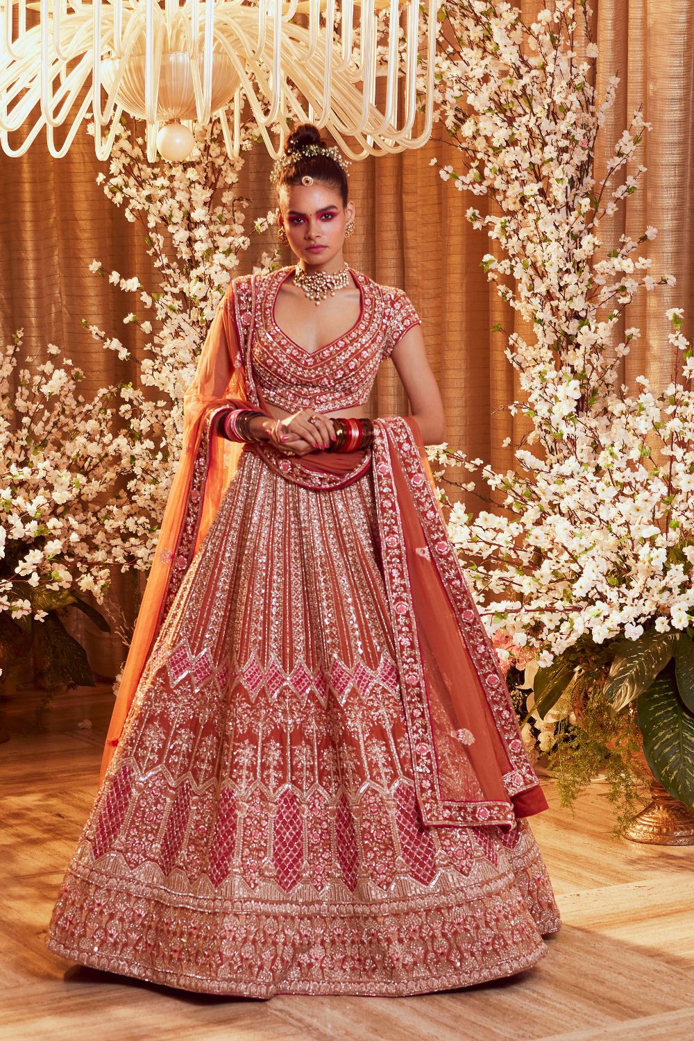 Burnt Orange Lehenga Set