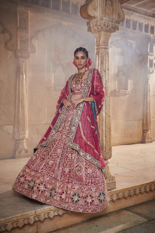 Mauve Pink Bridal Lehenga