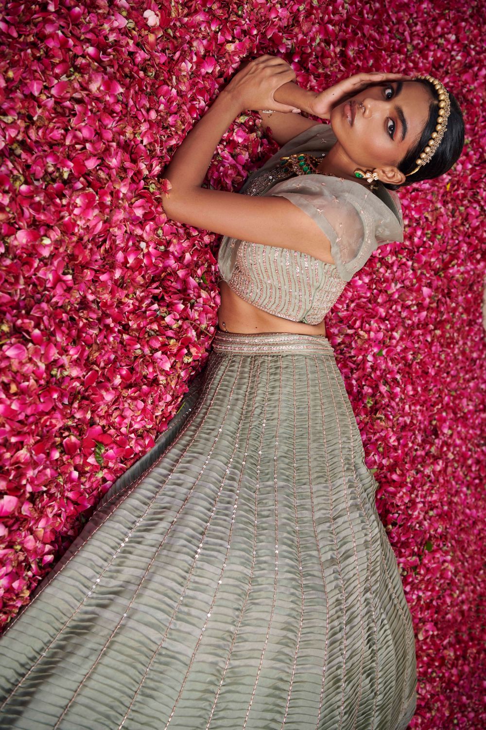 Olive Green Lehenga