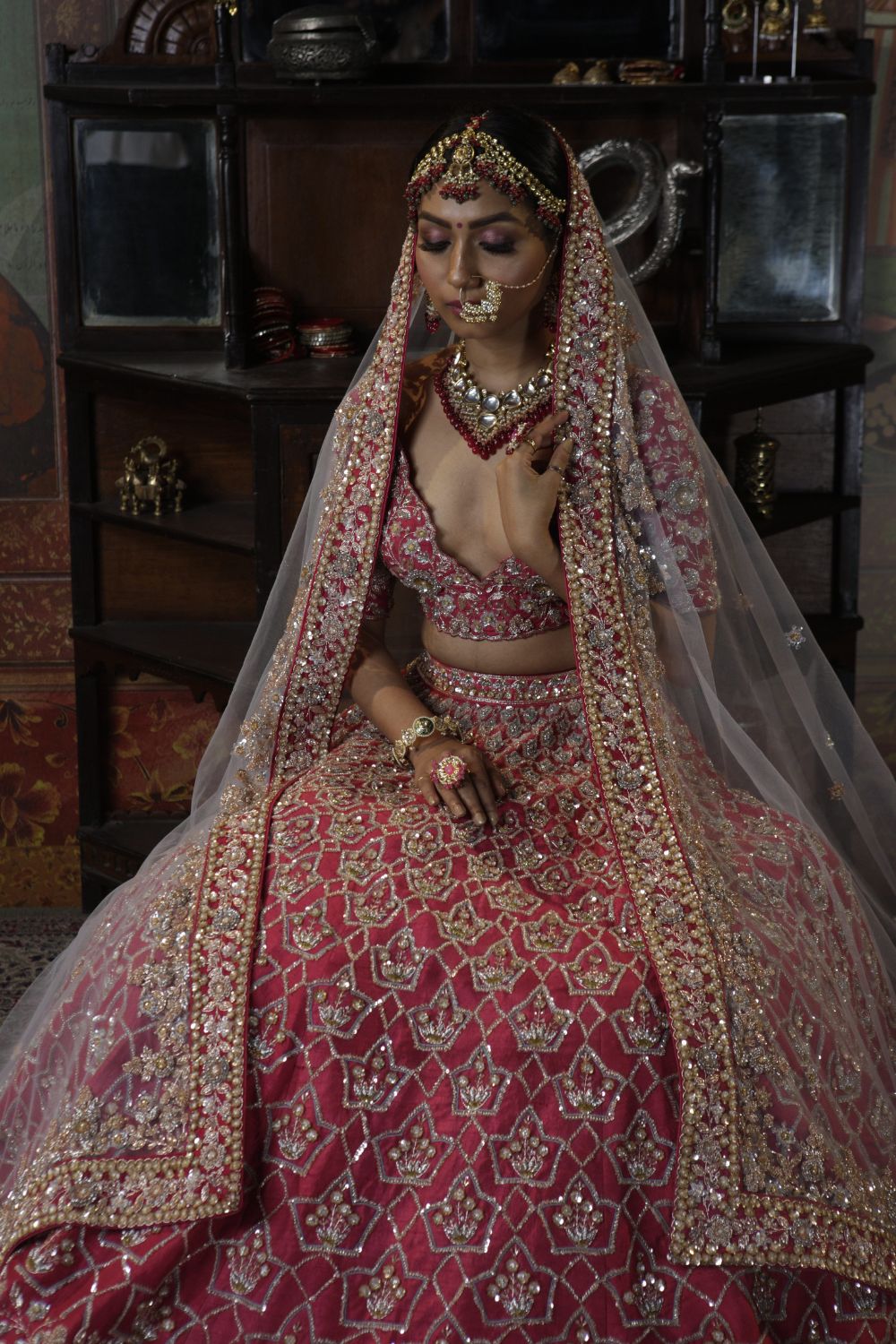 Pink Red Lehenga