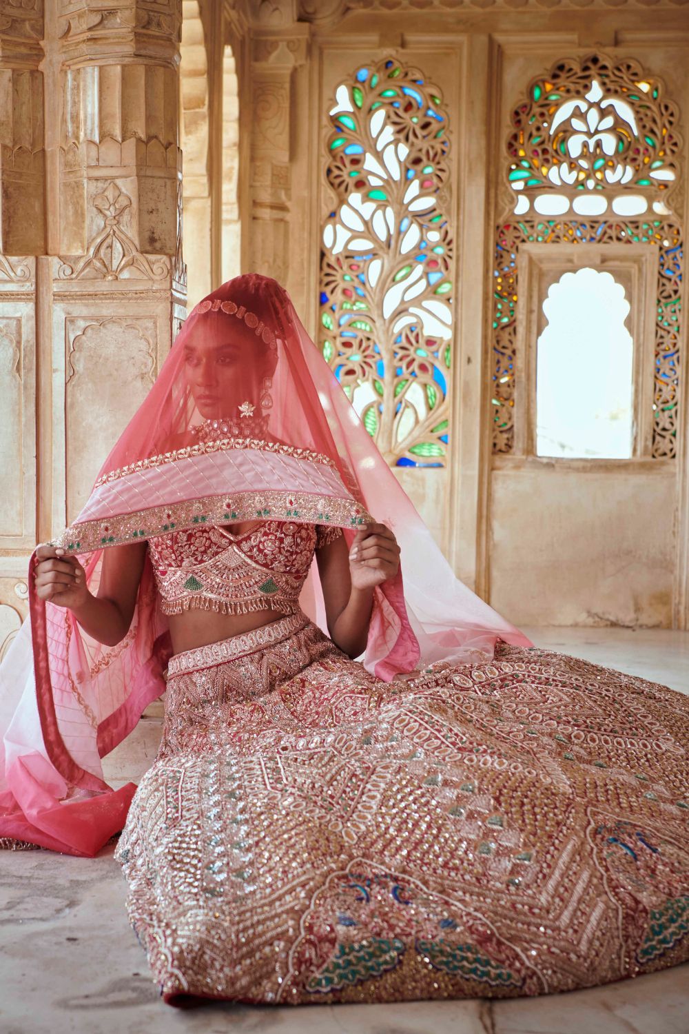 Onion Pink Bridal Lehenga