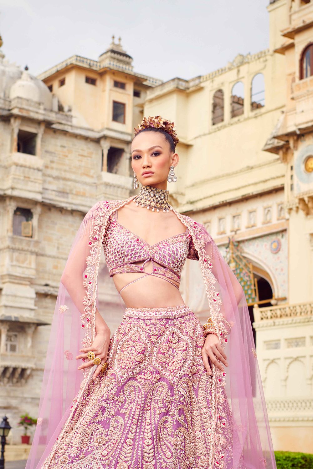 Pastel Lavender Bridal Lehenga