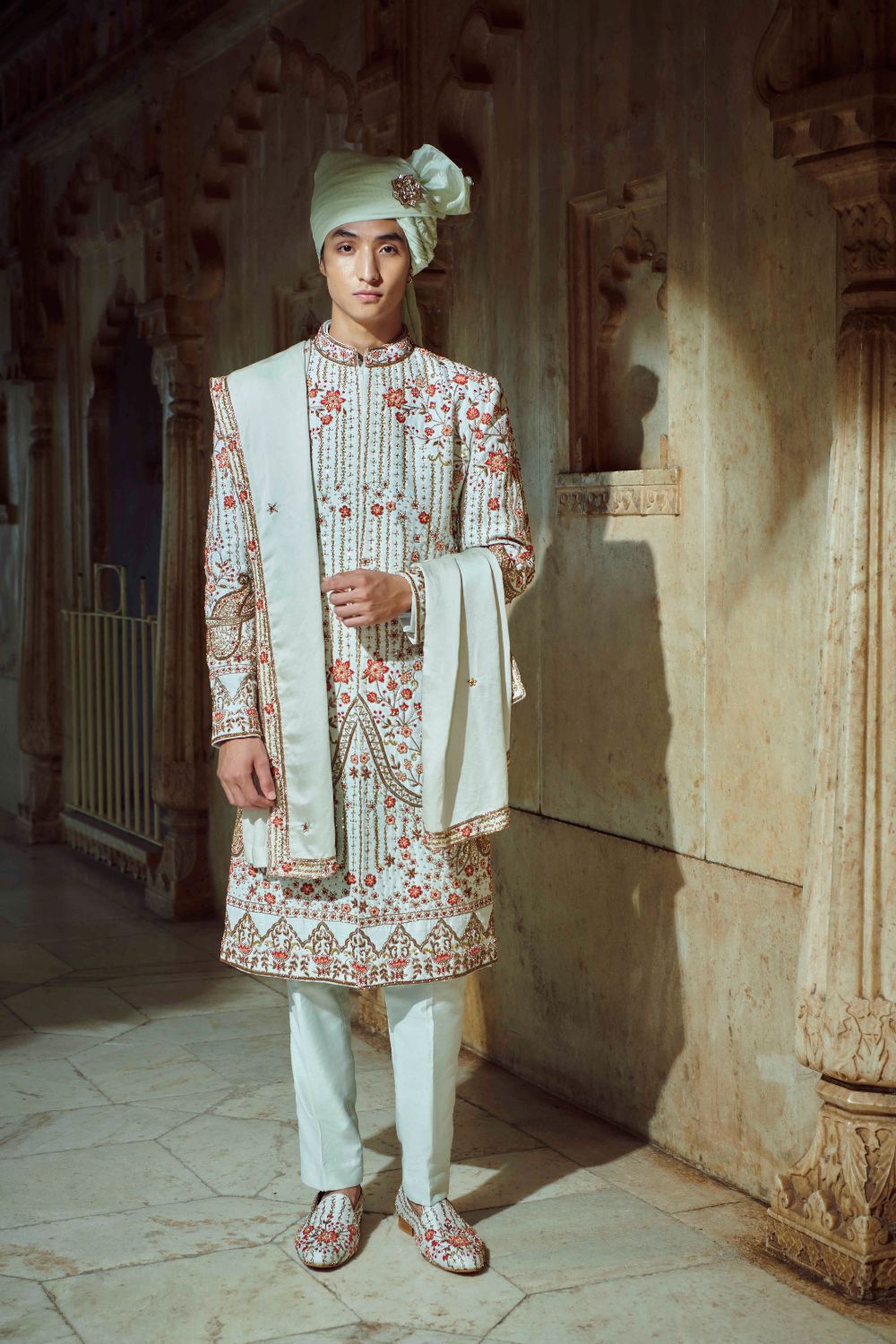 Mint Green Sherwani Set