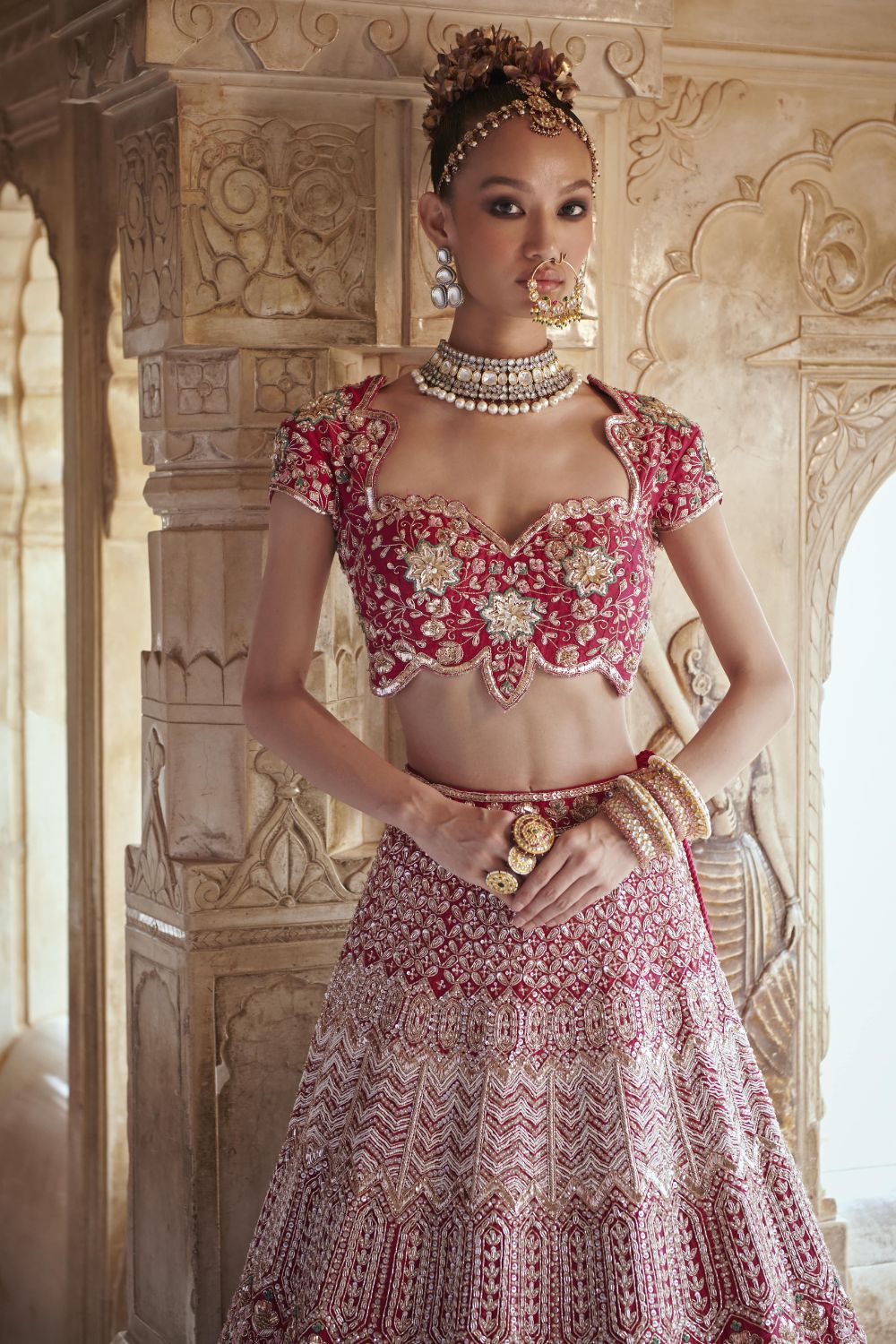 Dark Pink Bridal Lehenga