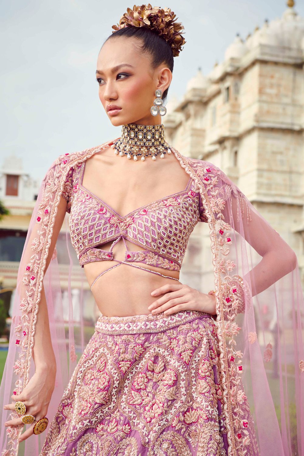 Pastel Lavender Bridal Lehenga