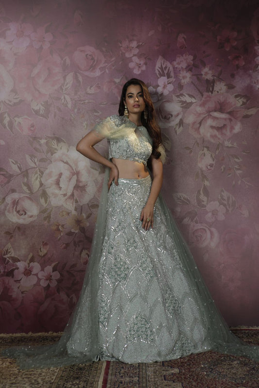 Aqua Blue Lehenga