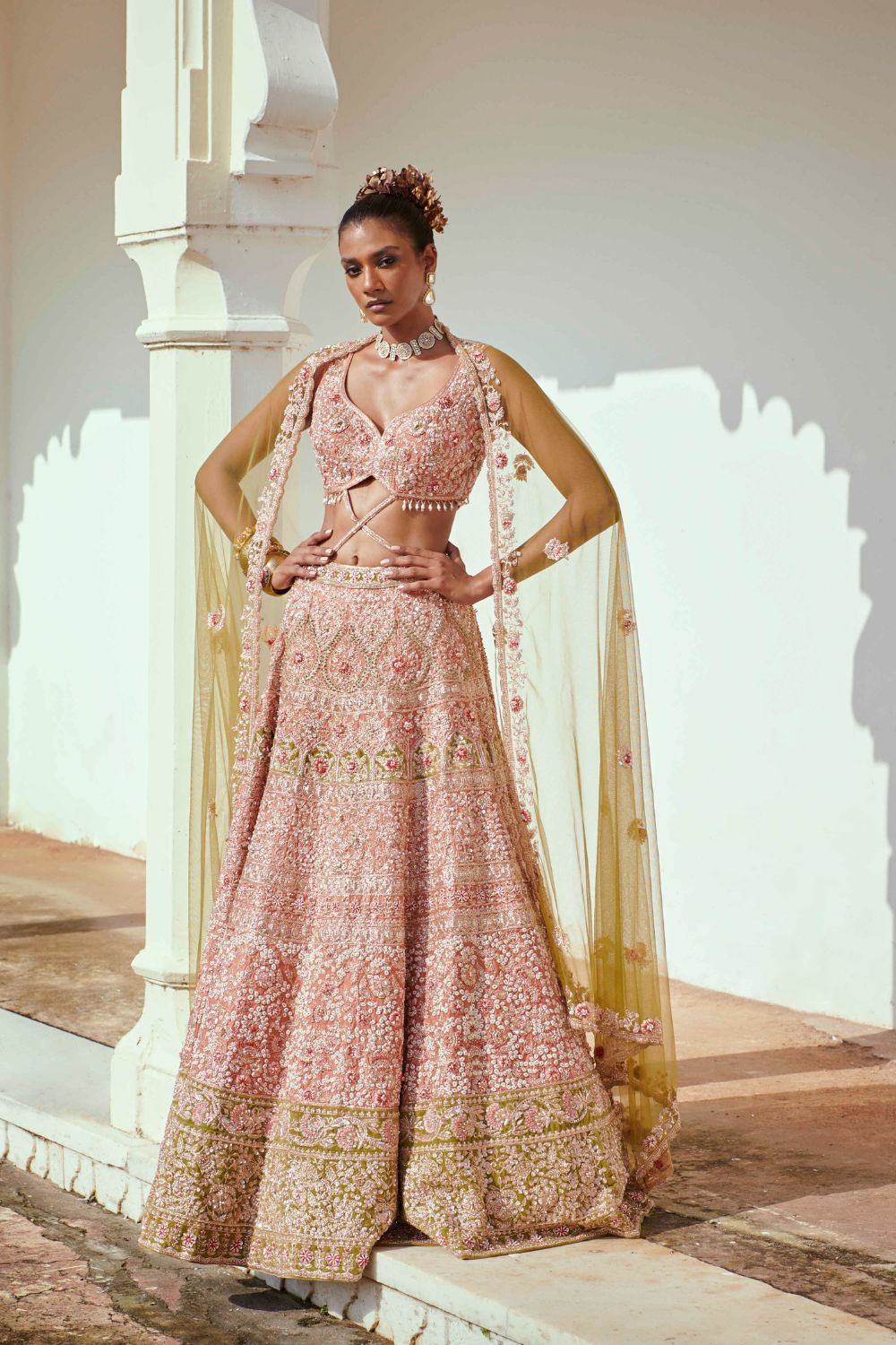 Light Rust Bridal Lehenga