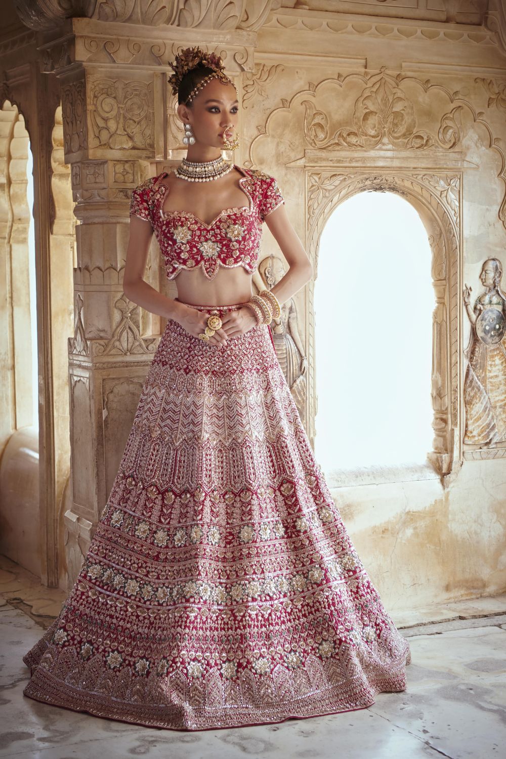 Dark Pink Bridal Lehenga