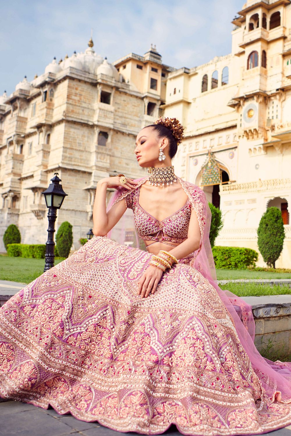 Pastel Lavender Bridal Lehenga