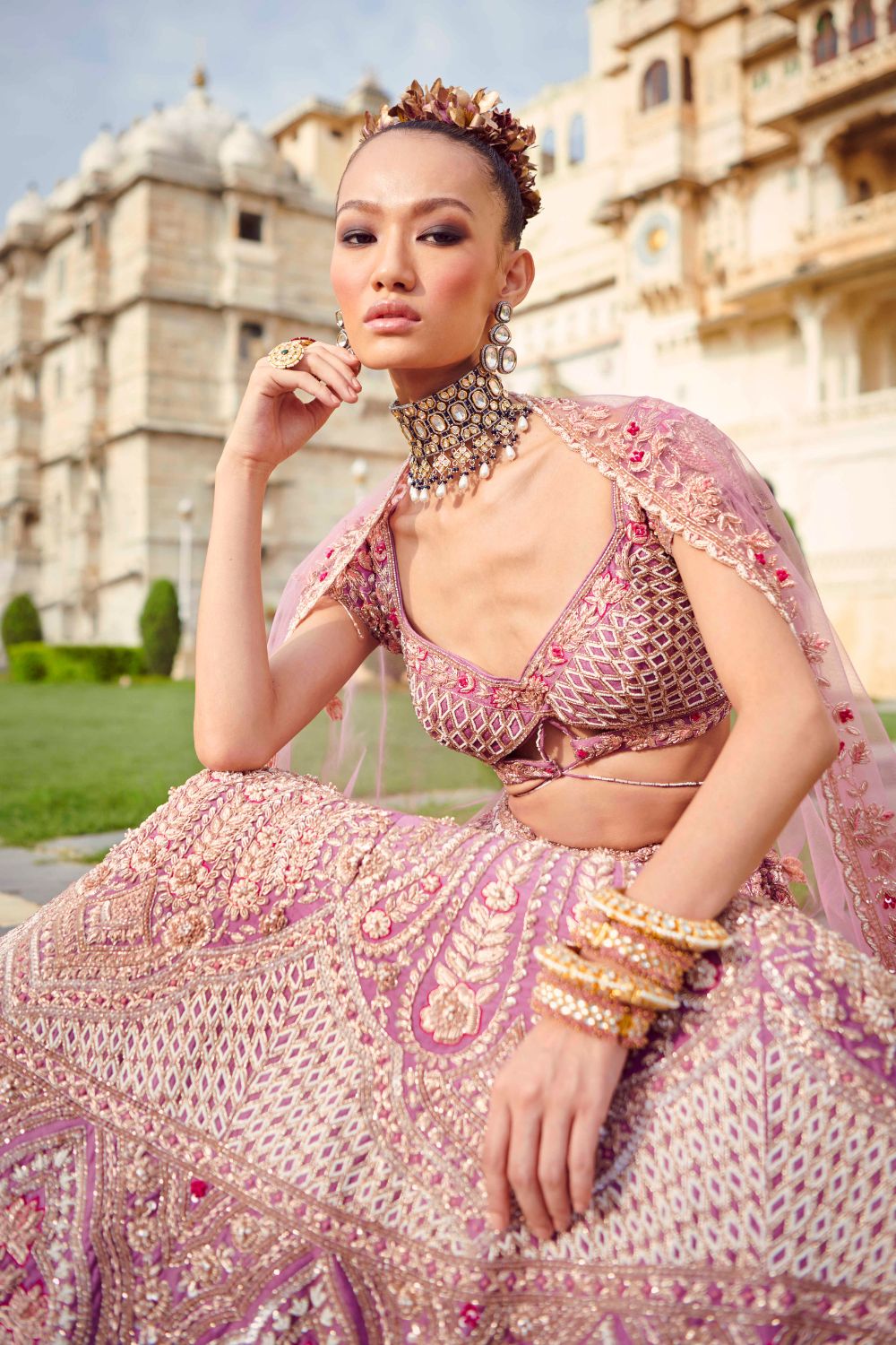 Pastel Lavender Bridal Lehenga